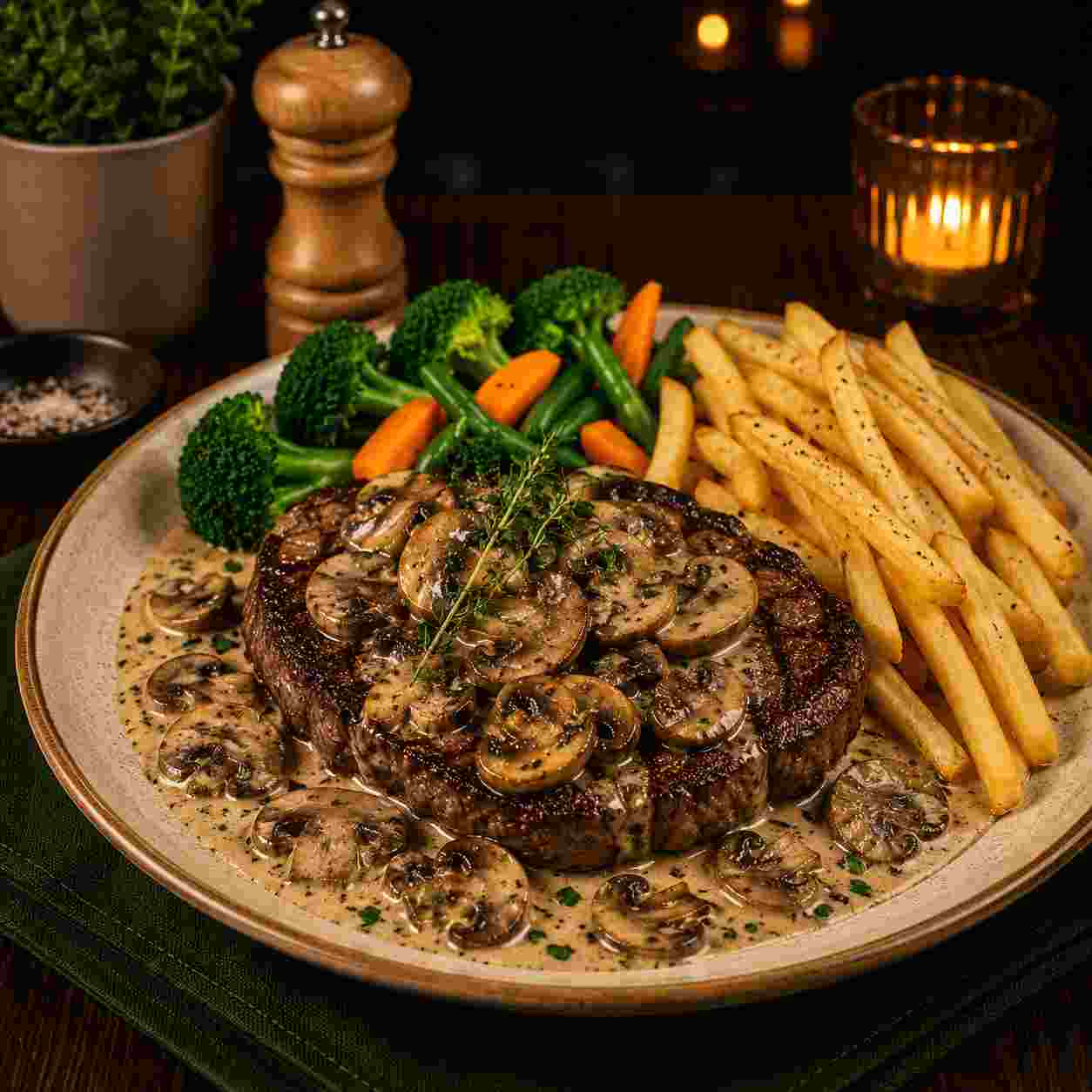 MUSHROOM STEAK — MAIN DISH