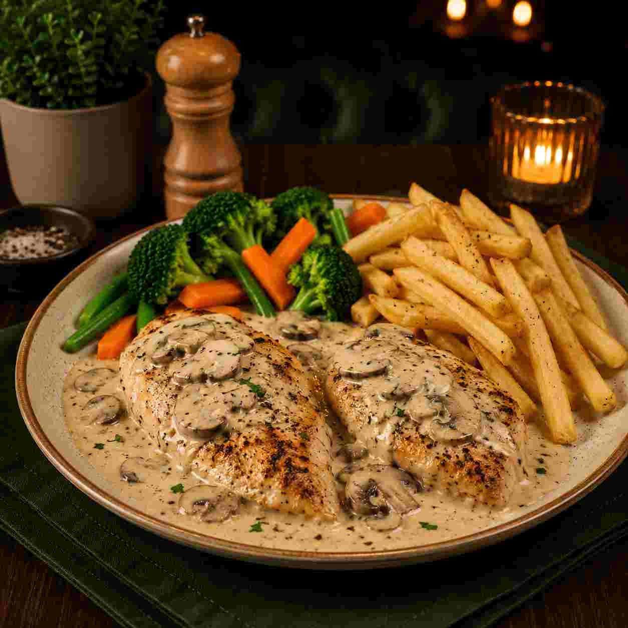 GRILLED CHICKEN MUSHROOM — MAIN DISH